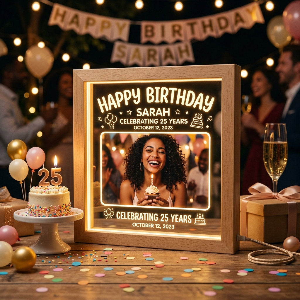 Custom Birthday LED Frame